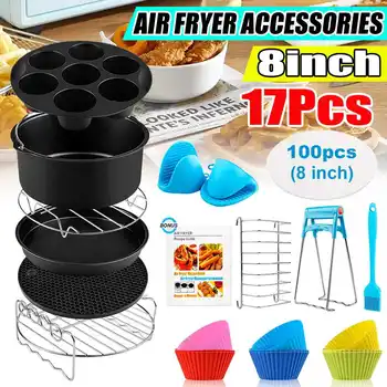 17x 8 Inch Air Fryer Accessories for Airfryers 4.2QT 5.3QT 5.5QT 5.8QT Baking Basket Pizza Plate Grill Pot Kitchen Cooking Tool 
17x 8 Inch Air Fryer Accessories for Airfryers 4.2QT 5.3QT 5.5QT 5.8QT Baking Basket Pizza Plate Grill Pot Kitchen Cooking Tool