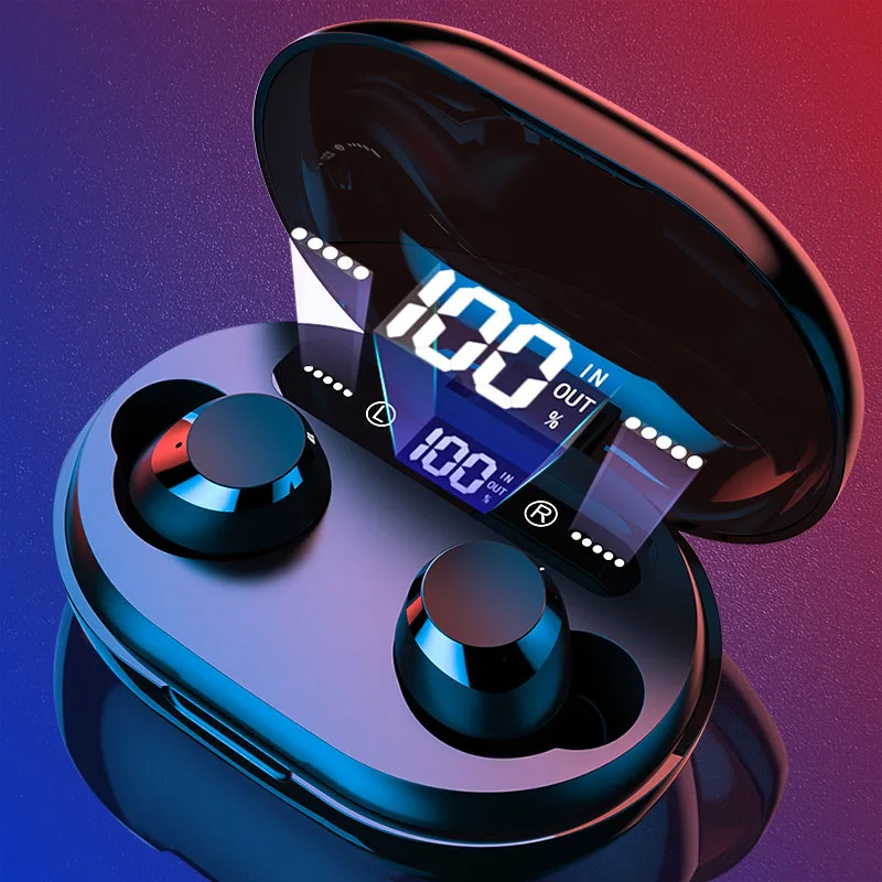 TWS Bluetooth 5 0 беспроводные наушники IPX7 водонепроницаемые Led цифровой дисплей 9D