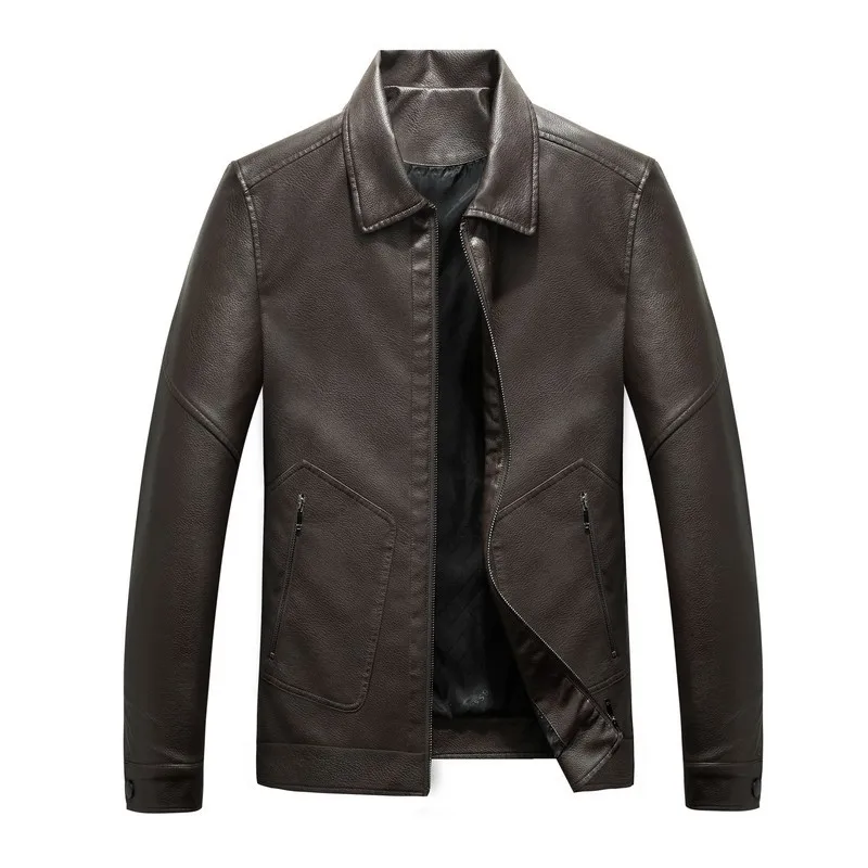 Spring And Autumn Thin Men Fold-down Collar Black And White with Pattern PU Leather Coat Large Size Casual Middle-aged Leather C
Spring And Autumn Thin Men Fold-down Collar Black And White with Pattern PU Leather Coat Large Size Casual Middle-aged Leather C