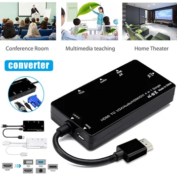 HDMI to VGA DVI HDMI Adapter 3-in-1 Multifunction Audio USB Converter for Computer PC Projector H-best
HDMI to VGA DVI HDMI Adapter 3-in-1 Multifunction Audio USB Converter for Computer PC Projector H-best