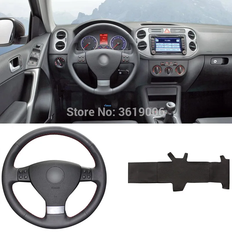 For VW Golf 5 High Quality Hand-stitched Anti-Slip Black Leather Red Thread DIY Steering Wheel Cover
For VW Golf 5 High Quality Hand-stitched Anti-Slip Black Leather Red Thread DIY Steering Wheel Cover