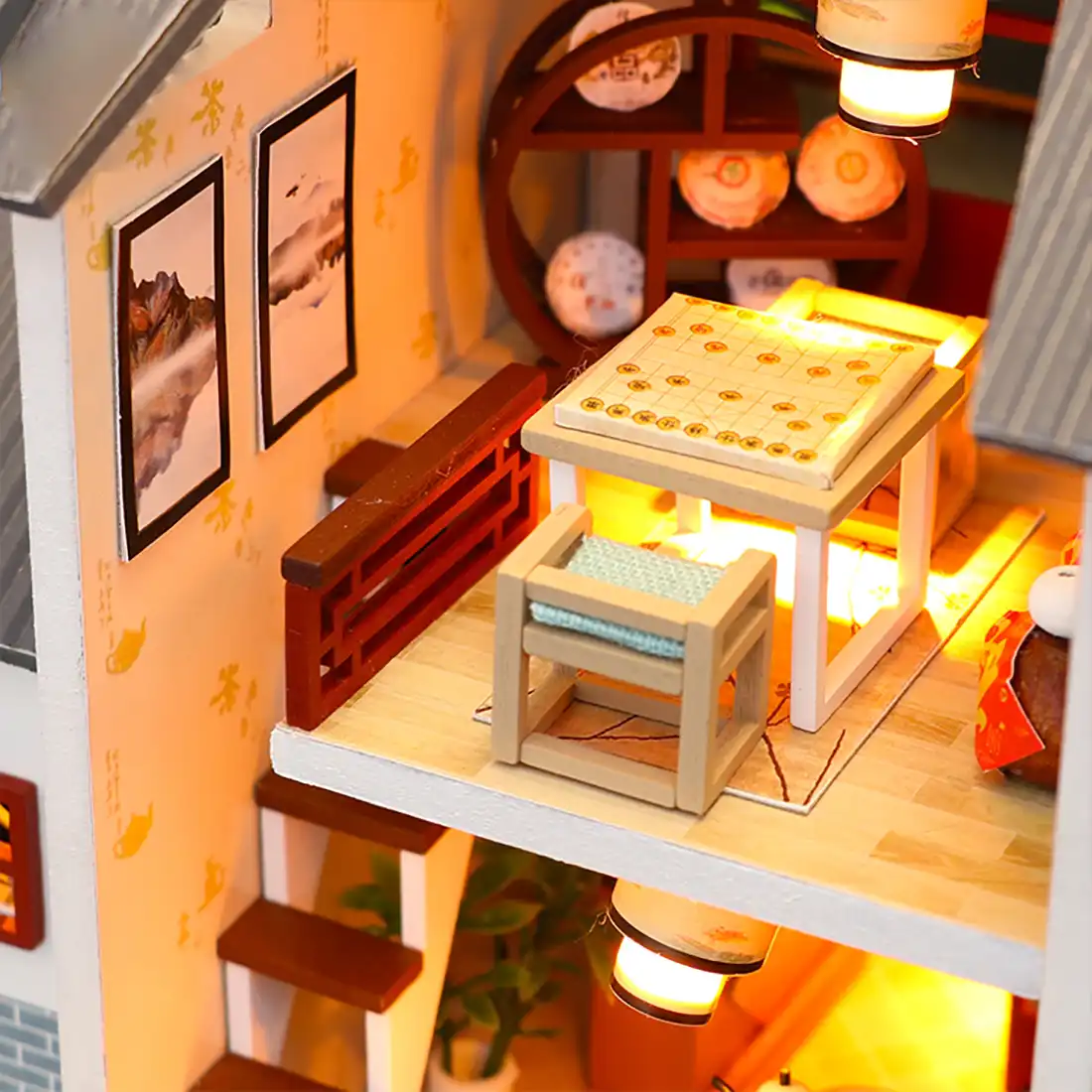 diy creative handmade dollhouse wooden cabin assembly building