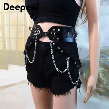 Deepeel 1pc 6cm*120cm Women's High Waist Punk Wide Cummerbund Rhinestone metal ring decorative Retro Chain Leisure Girdle CB605
Deepeel 1pc 6cm*120cm Women's High Waist Punk Wide Cummerbund Rhinestone metal ring decorative Retro Chain Leisure Girdle CB605