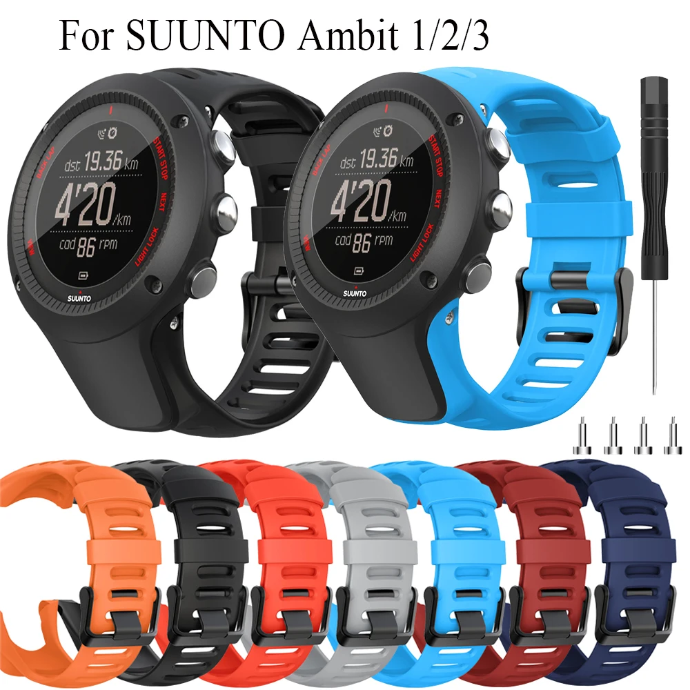 Фото Силиконовый ремешок для часов SUUNTO Ambit1 Ambit 2 Ambit3 новый спортивный браслет 24 мм