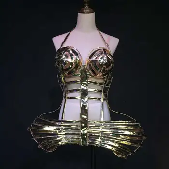 Golden openwork armor Jumpsuit future space warrior bar gogo costume Dj Dancers Sexy Nightclub DS Singer Rave Clothes Stage Wear
Golden openwork armor Jumpsuit future space warrior bar gogo costume Dj Dancers Sexy Nightclub DS Singer Rave Clothes Stage Wear