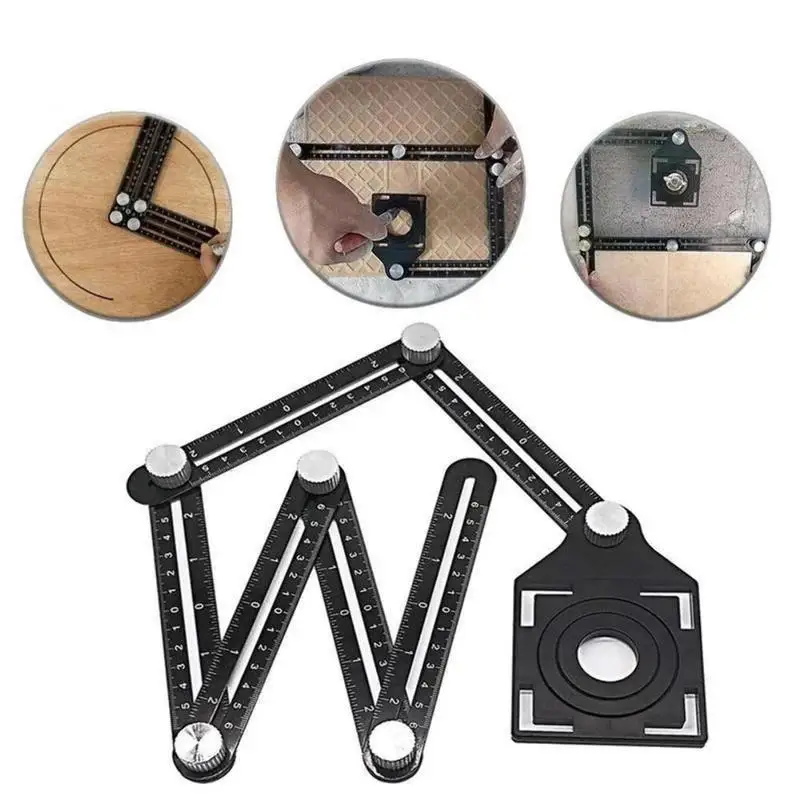 1pc Six-Fold Ruler Aluminum Alloy Tile Opening Locator Mud Tile Shop Paste Floor Tile Glass Vientiane Universal Hole Punch Tools
1pc Six-Fold Ruler Aluminum Alloy Tile Opening Locator Mud Tile Shop Paste Floor Tile Glass Vientiane Universal Hole Punch Tools