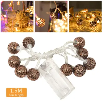 1.5M LED String Lights 10LED Iron Ball Celebration Birthday Festival Ball Lamp String Beautiful with Battery Box Hollow out
1.5M LED String Lights 10LED Iron Ball Celebration Birthday Festival Ball Lamp String Beautiful with Battery Box Hollow out