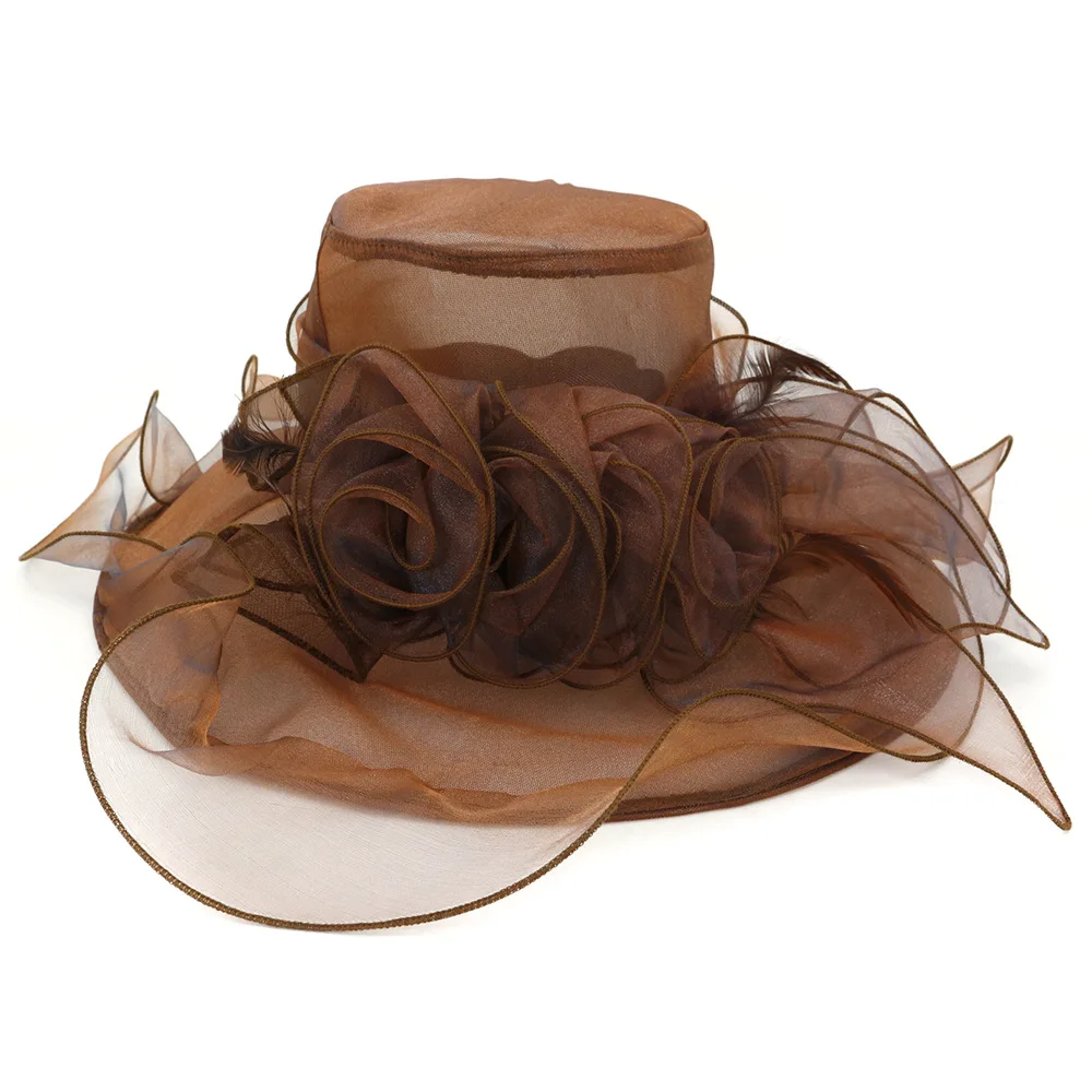 X147 Church Hat Flower Large Brim Fedora Kentucky Derby Hats for Women Wedding Purple Red Party Wide Organza Hats Fisherman Hat
X147 Church Hat Flower Large Brim Fedora Kentucky Derby Hats for Women Wedding Purple Red Party Wide Organza Hats Fisherman Hat