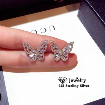 Stud Earrings For Women 925 Silver Needles Butterfly Cubic Zirconia Temperament Brincos Simple Earring Fine Jewelry CCE730
Stud Earrings For Women 925 Silver Needles Butterfly Cubic Zirconia Temperament Brincos Simple Earring Fine Jewelry CCE730