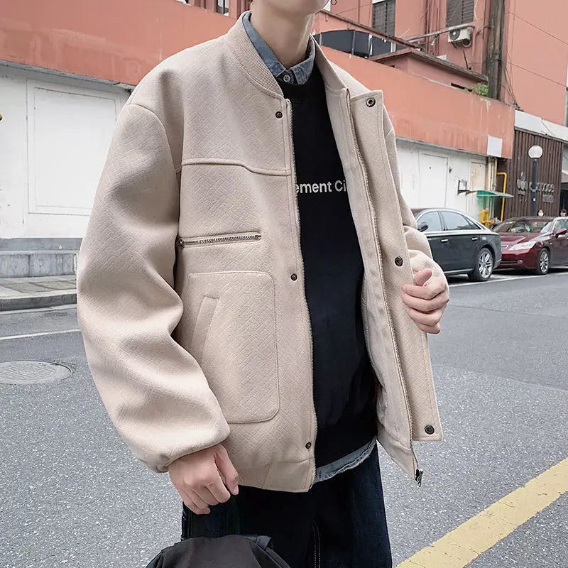 Autumn Woolen Coat Men's Slim Fashion Casual Baseball Uniform Jacket Men Wild Loose Korean Short Woolen Coat Mens M-2XL 
Autumn Woolen Coat Men's Slim Fashion Casual Baseball Uniform Jacket Men Wild Loose Korean Short Woolen Coat Mens M-2XL