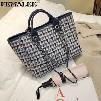 Big Wool Tote bags For Women Contrast PU Leather Handbags Women's Designer Handbag OL Large Tweed Chains Shoulder Bucket Bag 
Big Wool Tote bags For Women Contrast PU Leather Handbags Women's Designer Handbag OL Large Tweed Chains Shoulder Bucket Bag