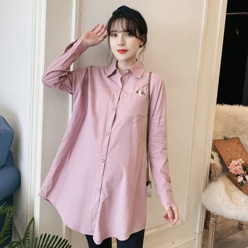 2006# 2020 Autumn Pink Cotton Maternity Blouses Long Sleeve A Line Loose Blouses Clothes for Pregnant Women Pregnancy Tops
2006# 2020 Autumn Pink Cotton Maternity Blouses Long Sleeve A Line Loose Blouses Clothes for Pregnant Women Pregnancy Tops