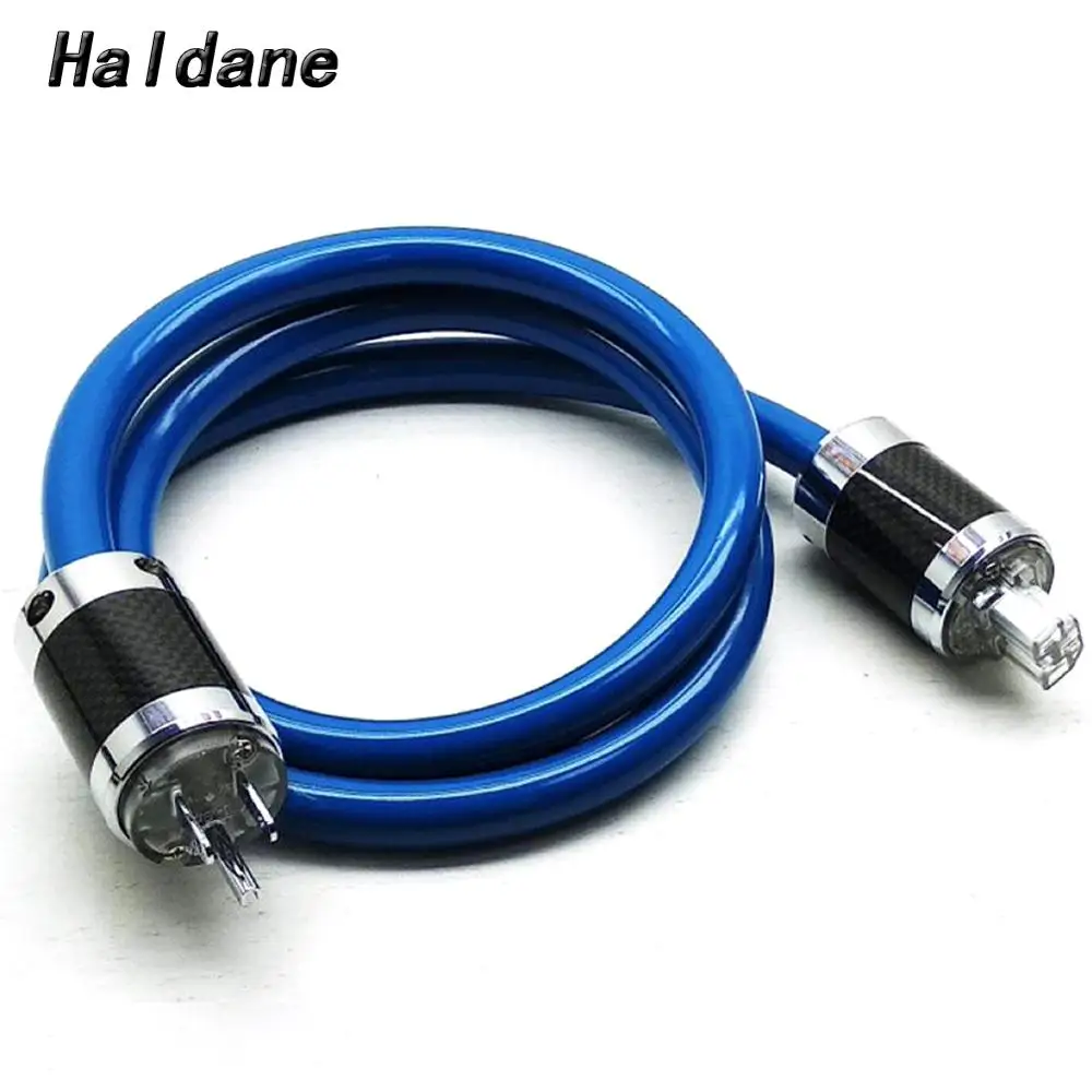 

Haldane HIFI Siltech SPO-12MF EMC Shield AC Power Cord OFC Silver Plated Schuko US Carbon Fiber Plug AMP DVD Player Power Cable