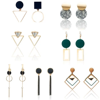 Korean Statement Black Acrylic Drop Earrings for Women 2019 Fashion Jewelry Vintage Geometric Gold Asymmetric Earring
Korean Statement Black Acrylic Drop Earrings for Women 2019 Fashion Jewelry Vintage Geometric Gold Asymmetric Earring