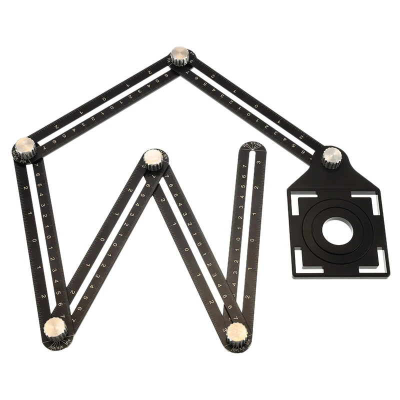 Multi Angle Aluminum Alloy Six-Sided Measuring Ruler Protractors Adjustable Angle Floor Tool Tile Hole Locator Mechanism Puncher
Multi Angle Aluminum Alloy Six-Sided Measuring Ruler Protractors Adjustable Angle Floor Tool Tile Hole Locator Mechanism Puncher