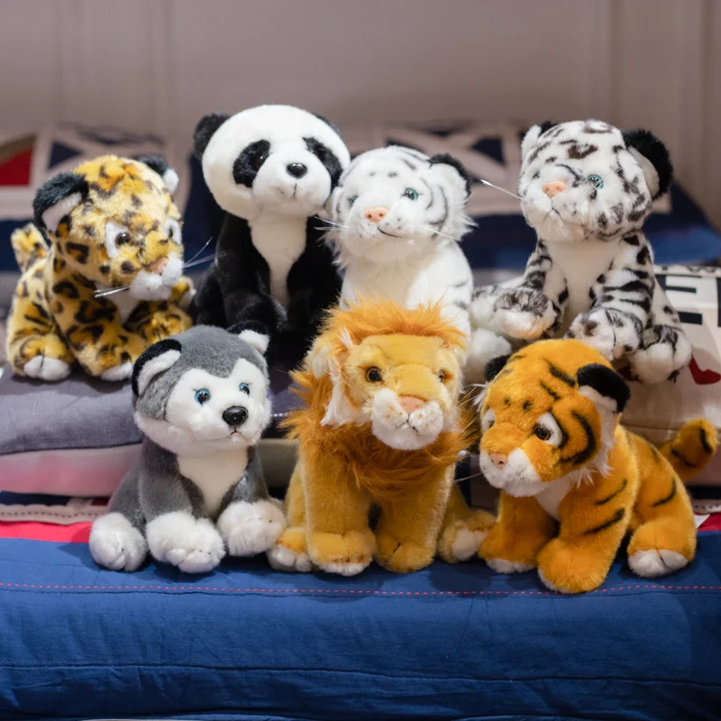 Новая имитация тигра леопарда Хаски панды плюшевые игрушки милые мягкие в виде