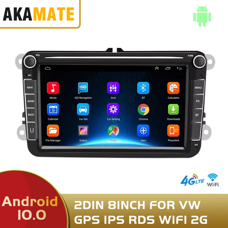 Автомагнитола 2DIN HD 8 дюймов Android видеоплеер GPS Wi-Fi Bluetooth навигация для VOLKSWAGEN Passat Skoda