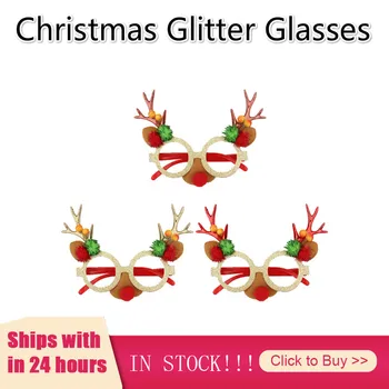 

Christmas Glitter Paper Glasses New Year Eve Festival Party Decoration Eyeglasses Frame Props Kids Adult Juguetes Brinquedos