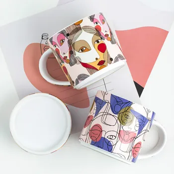 Creative Nordic Coffee Mug Ceramic with Lid Hand-painted High Quality Milk Esspresso Cups Tazas De Cafe Kitchen Drinkware DB60MK
Creative Nordic Coffee Mug Ceramic with Lid Hand-painted High Quality Milk Esspresso Cups Tazas De Cafe Kitchen Drinkware DB60MK