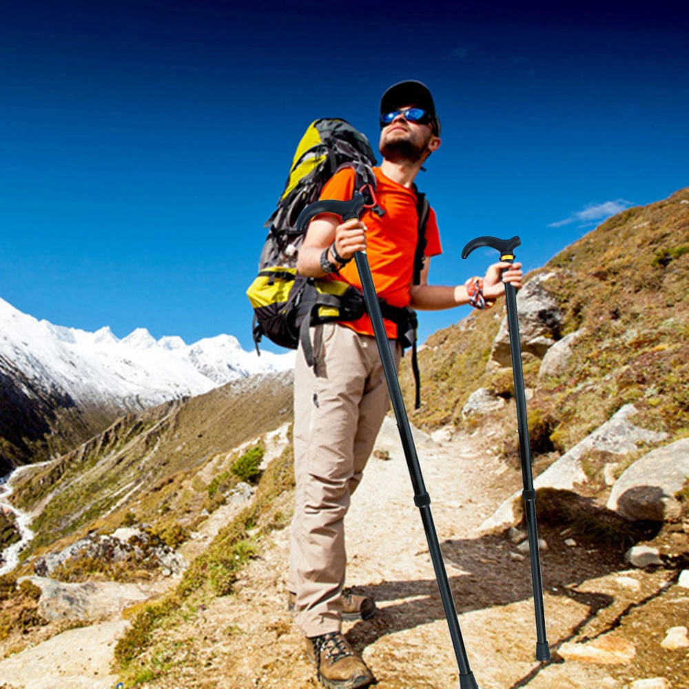 

Telescopic Trekking Retractable Anti Shock Walking Sticks Hiking Poles Ultralight Sports Camping Mountaineering Crutch