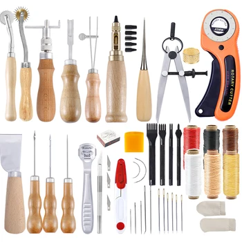 LMDZ 53 Pcs Beginners Leather Tools with Instructions Stitching Punch Carving Work Saddle Set Professional Leather Accessories
LMDZ 53 Pcs Beginners Leather Tools with Instructions Stitching Punch Carving Work Saddle Set Professional Leather Accessories