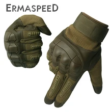 Zimowe rękawice motocyklowe skórzane taktyczne wojskowe pełne palce motocross enduro kolarstwo wyścigi rękawiczki jeździeckie dla ATV Pitbike(China)