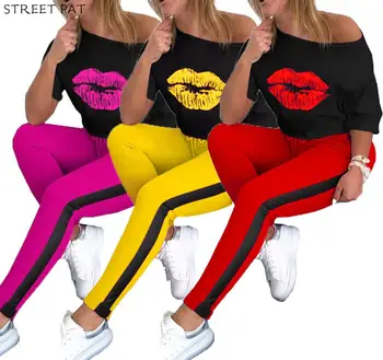 Lip Print Two Piece Set Top And Pants Sexy Long Sleeve Sweatshirt Leggings Outfits For Women Fitness Jogging Femme 2020 
Lip Print Two Piece Set Top And Pants Sexy Long Sleeve Sweatshirt Leggings Outfits For Women Fitness Jogging Femme 2020