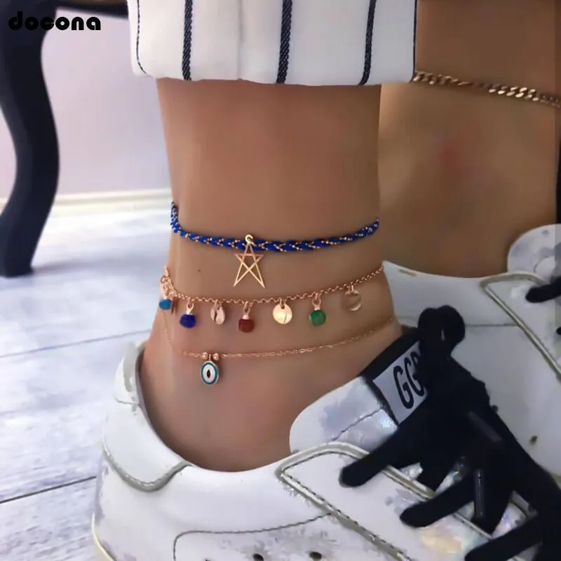 docona Boho Blue Colorful Crystal Hollow Star Eye Multilayer Anklet Set for Women Blue Rope Layered Anklet Foot Jewelry 8145
docona Boho Blue Colorful Crystal Hollow Star Eye Multilayer Anklet Set for Women Blue Rope Layered Anklet Foot Jewelry 8145