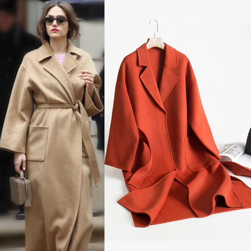 2019 Women Elegant Winter Wool Overcoat Long Bandage Woolen Coat Cardigan Loose Simple Female Robe Outerwear XZ571
2019 Women Elegant Winter Wool Overcoat Long Bandage Woolen Coat Cardigan Loose Simple Female Robe Outerwear XZ571