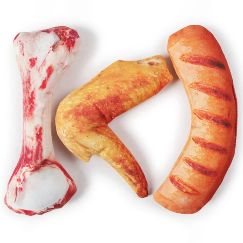 Simulation Dog Toy Soft Plush Food Toys for Dogs Pet Puppy Squeaky Toy Funny Dog Bone Chicken Wings Sausage Shape Squeaker Toys
Simulation Dog Toy Soft Plush Food Toys for Dogs Pet Puppy Squeaky Toy Funny Dog Bone Chicken Wings Sausage Shape Squeaker Toys