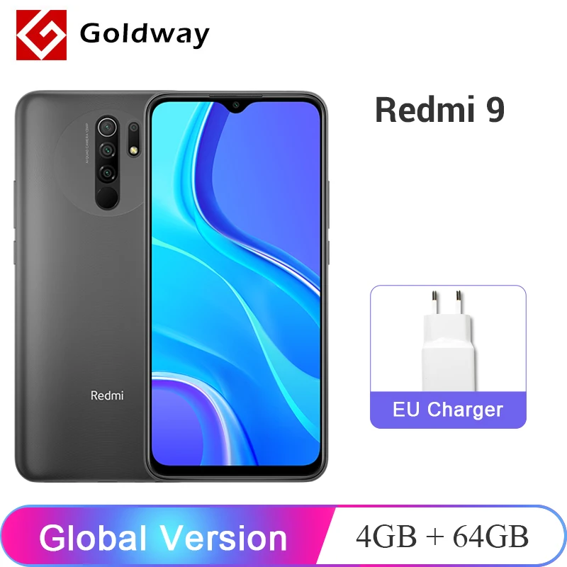 Смартфон Xiaomi Redmi 9 4 + 64 ГБ экран Глобальная версия дюйма FHD Восьмиядерный процессор