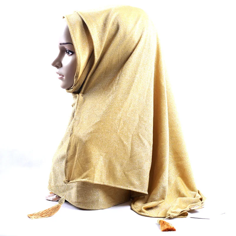 Shiny Knit Lurex Long Scarf Hijab With Pandent Tassel Muslim Head Wrap Shawl Glitter Arab Turban Headscarf Women Pashmina
Shiny Knit Lurex Long Scarf Hijab With Pandent Tassel Muslim Head Wrap Shawl Glitter Arab Turban Headscarf Women Pashmina