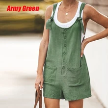 Women Rompers Summer Casual Loose Sleeveless Jumpsuit Solid Button Pocket Suspenders Bib Short Pants Wide Leg Playsuits Overalls
Women Rompers Summer Casual Loose Sleeveless Jumpsuit Solid Button Pocket Suspenders Bib Short Pants Wide Leg Playsuits Overalls