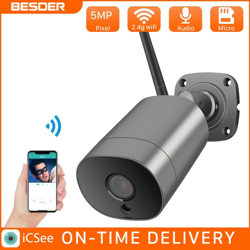 BESDER H.265 Outdoor 5MP/2MP Two-way Audio IP Camera IP66 Waterproof Metal Case Security WiFi Camera CCTV Surveillance ONVIF P2P
BESDER H.265 Outdoor 5MP/2MP Two-way Audio IP Camera IP66 Waterproof Metal Case Security WiFi Camera CCTV Surveillance ONVIF P2P