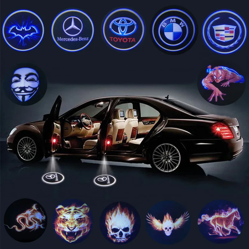 

2pcs Universal Wireless Led Car Door Welcome Laser Projector Logo Ghost Shadow Light Car Styling Courtesy Lights Car Accessories