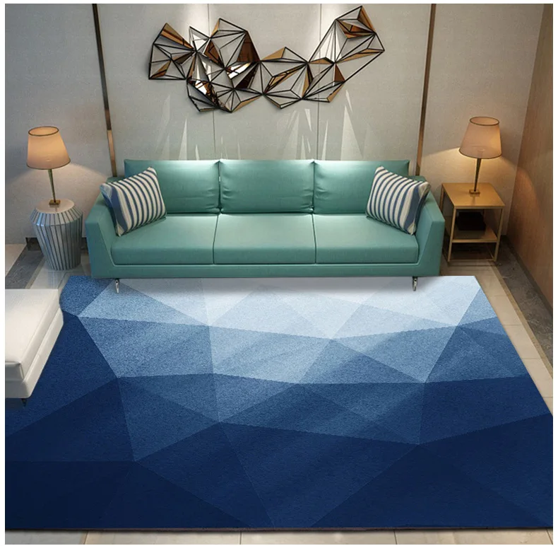 

Color geometry carpet Square Anti-Skid Area Floor Mat 3D Rug Non-slip Mat Dining Room Living Room Soft Bedroom Carpet style-01