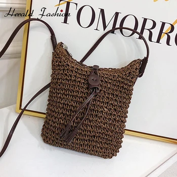 Summer Rattan Handmade Bag Bohemian Straw Bag Bucket Knitting Shoulder Crossbody Beads Beach Bag Travel Shopping Female Tote
Summer Rattan Handmade Bag Bohemian Straw Bag Bucket Knitting Shoulder Crossbody Beads Beach Bag Travel Shopping Female Tote