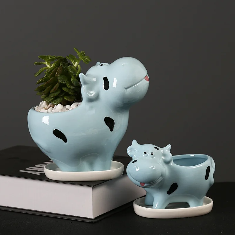 Cute Cartoon Mini Cow Flower Pot Ceramics Flowerpot Succulent Plant Pot Green Planters Small Bonsai Home Decoration
Cute Cartoon Mini Cow Flower Pot Ceramics Flowerpot Succulent Plant Pot Green Planters Small Bonsai Home Decoration