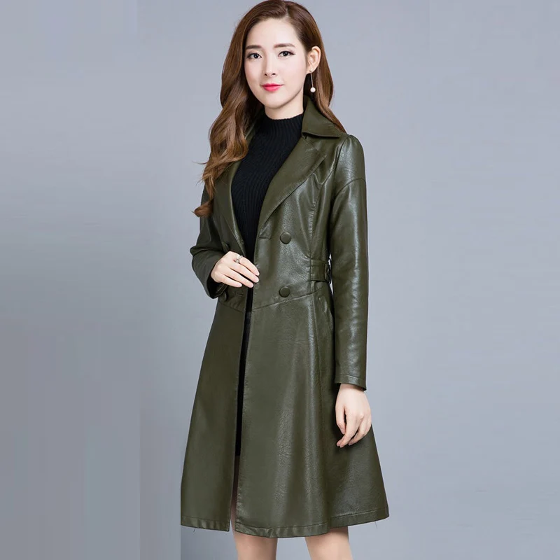 Autumn Spring Womens Slim Green Black Pu Leather Jacket Coat , 2019 Female Women Suit Collar 3xl Long Coats and Jackets
Autumn Spring Womens Slim Green Black Pu Leather Jacket Coat , 2019 Female Women Suit Collar 3xl Long Coats and Jackets
