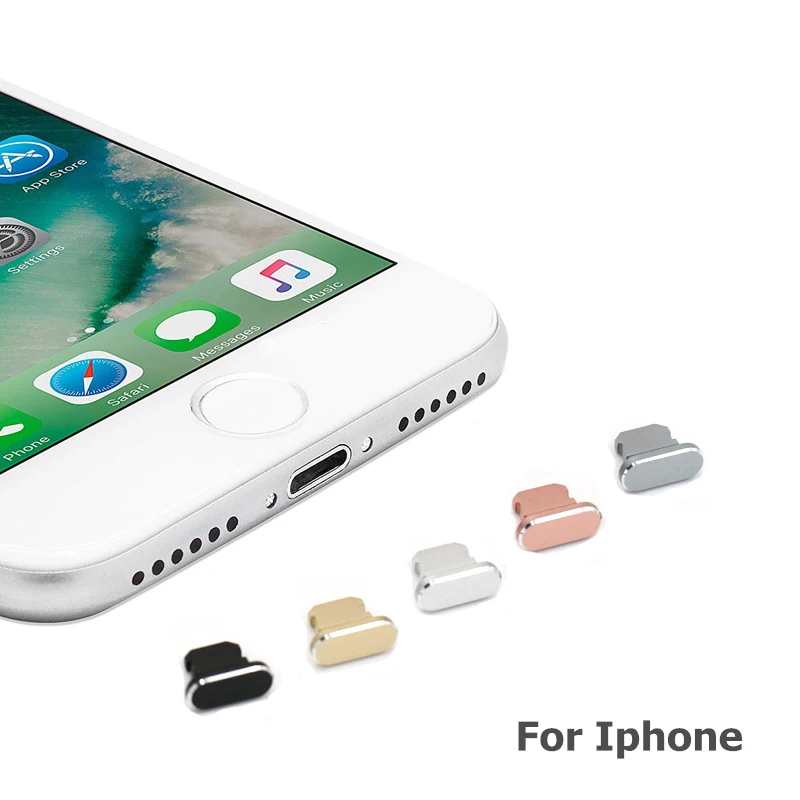 Цветная металлическая противопылевая заглушка для зарядного устройства iPhone X XR