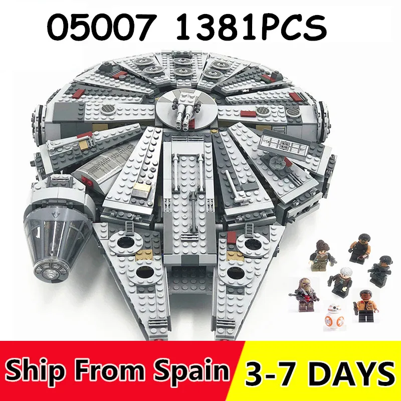 Dropshipping Force Awakens Star Series Wars set Millennium Falcon 1381PCS Compatible with building blocks Bricks toys
Dropshipping Force Awakens Star Series Wars set Millennium Falcon 1381PCS Compatible with building blocks Bricks toys