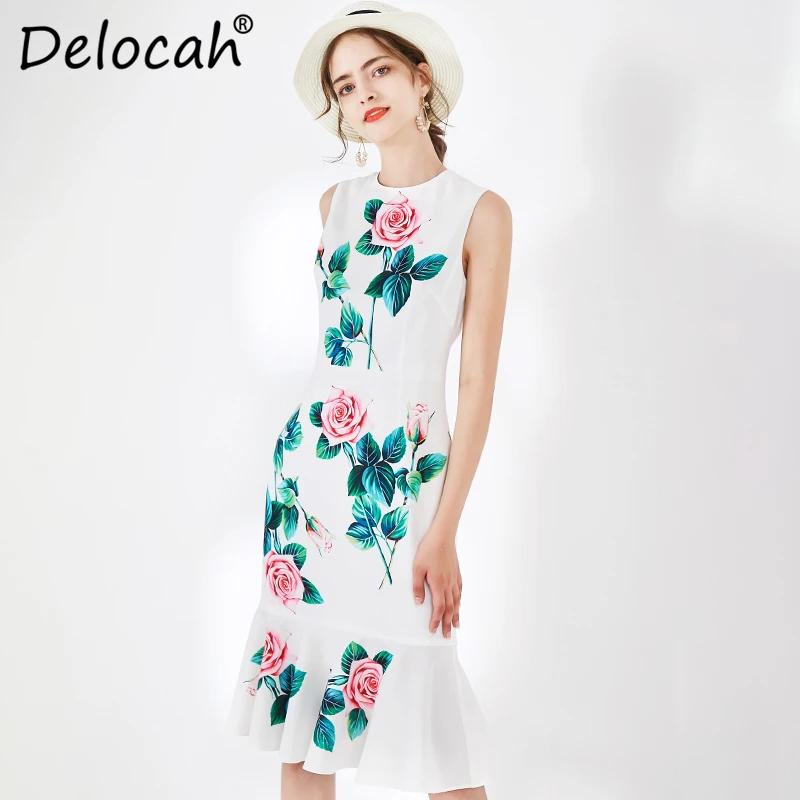 Delocah 2020 Spring Summer Women Dress Runway Fashion Designer Rose Floral Printed Elegant Slim Knee-Length Mermaid Dresses
Delocah 2020 Spring Summer Women Dress Runway Fashion Designer Rose Floral Printed Elegant Slim Knee-Length Mermaid Dresses