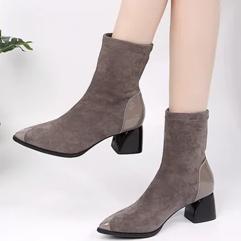 New Spring Autumn Boots Women High Heels Sexy Ladies Ankle Boots Slim Ladies Fashion Boots Square Heels 5cm A1988
New Spring Autumn Boots Women High Heels Sexy Ladies Ankle Boots Slim Ladies Fashion Boots Square Heels 5cm A1988