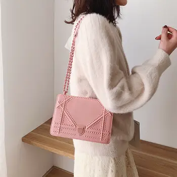 Fashion Rivet Chain Crossbody Bags Rivet Small Square Bag PU Leather Women Handb
Fashion Rivet Chain Crossbody Bags Rivet Small Square Bag PU Leather Women Handb