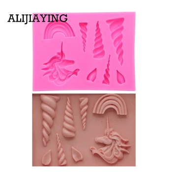 M1420 DIY Unicorn rainbow mold Sugarcraft Silicone Mold cake Decorating tool fondant chocolate Clay craft Resin moulds 
M1420 DIY Unicorn rainbow mold Sugarcraft Silicone Mold cake Decorating tool fondant chocolate Clay craft Resin moulds