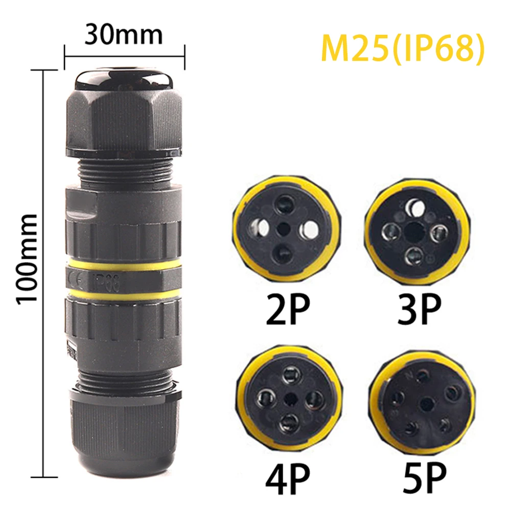 M25 IP68 Waterproof Connector 40A/400V 2/3/4/5Pin Electrical Terminal Adapter Power Cable Conector Junction Box for Outdoor Led
M25 IP68 Waterproof Connector 40A/400V 2/3/4/5Pin Electrical Terminal Adapter Power Cable Conector Junction Box for Outdoor Led