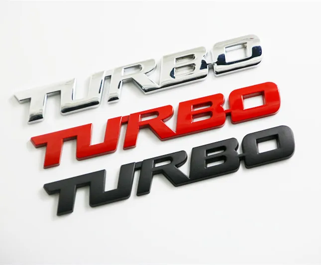 

2 Pcs 3D Metal TURBO Car Badge Sticker Adhesive Auto Decal Tailgate Emblem Sticker Car Body Trim Sticker Accessories