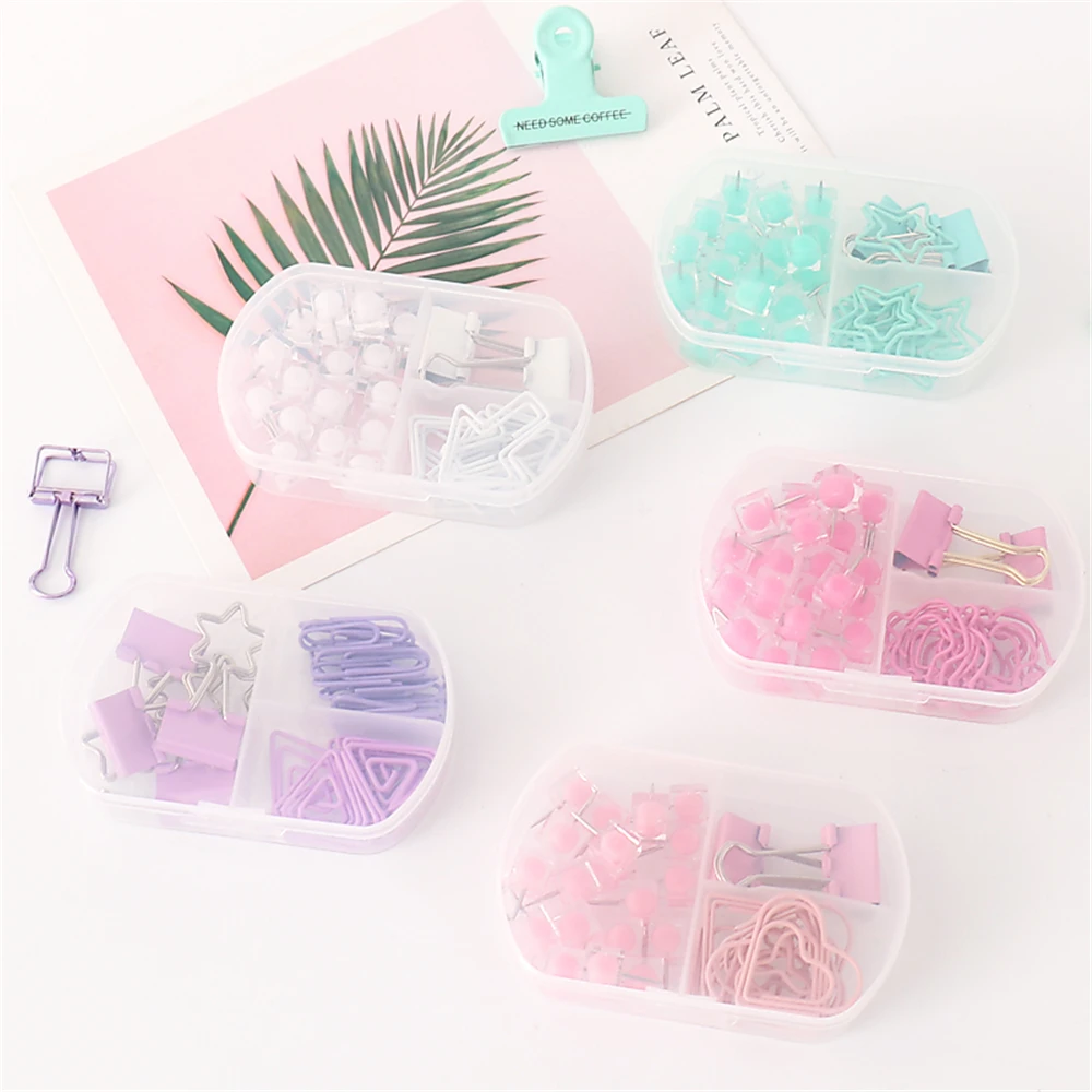 1 Box Coloful Binder Clips Push Pins Paper Clip Shaped Long Tail Clip Stationery Combination Set
1 Box Coloful Binder Clips Push Pins Paper Clip Shaped Long Tail Clip Stationery Combination Set