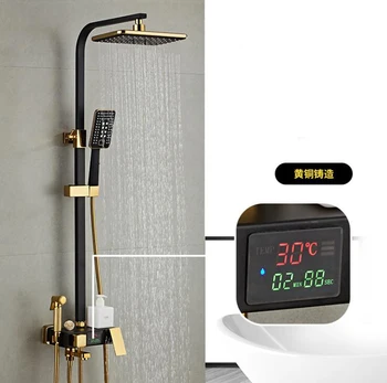 Wholesale Black and gold shower faucet Temperature Display showers Faucet 3-functions Mixer Valve
Wholesale Black and gold shower faucet Temperature Display showers Faucet 3-functions Mixer Valve