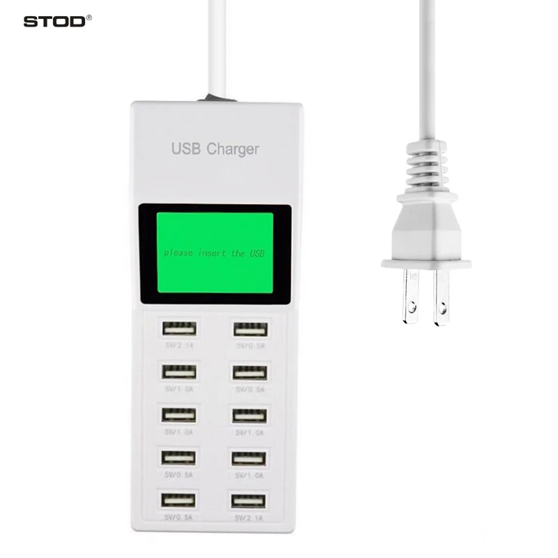 STOD многопортовое зарядное устройство 10 USB мощность 50 Вт зарядная станция для iPhone 6